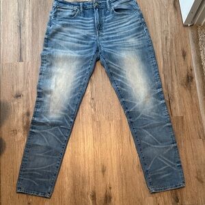 American Eagle Outfitters Men's Faded Blue Slim Jeans
